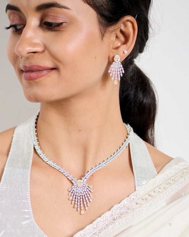 Sunlit Grace Silver Necklace