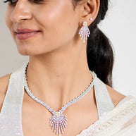 Sunlit Grace Silver Necklace in 92.5 Silver