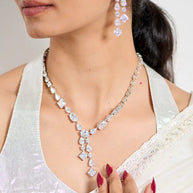 Ethereal Spark Statement Necklace in 92.5 Silver