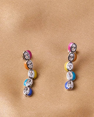 Aurora Bloom Enamel Necklace in 92.5 Silver