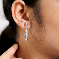 Aurora Bloom Enamel Necklace in 92.5 Silver