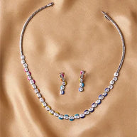 Aurora Bloom Enamel Necklace in 92.5 Silver