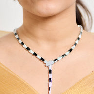 Serpent Noir Silver Enamel Necklace
