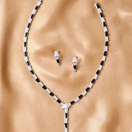 Serpent Noir Silver Enamel Necklace in 92.5 Silver