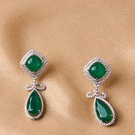 Emerald Aura Silver Statement Necklace  in 92.5 Silver