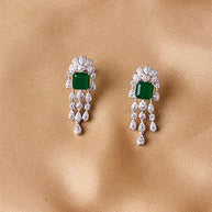 Ascending Elegance Green Silver Necklace in 92.5 Silver