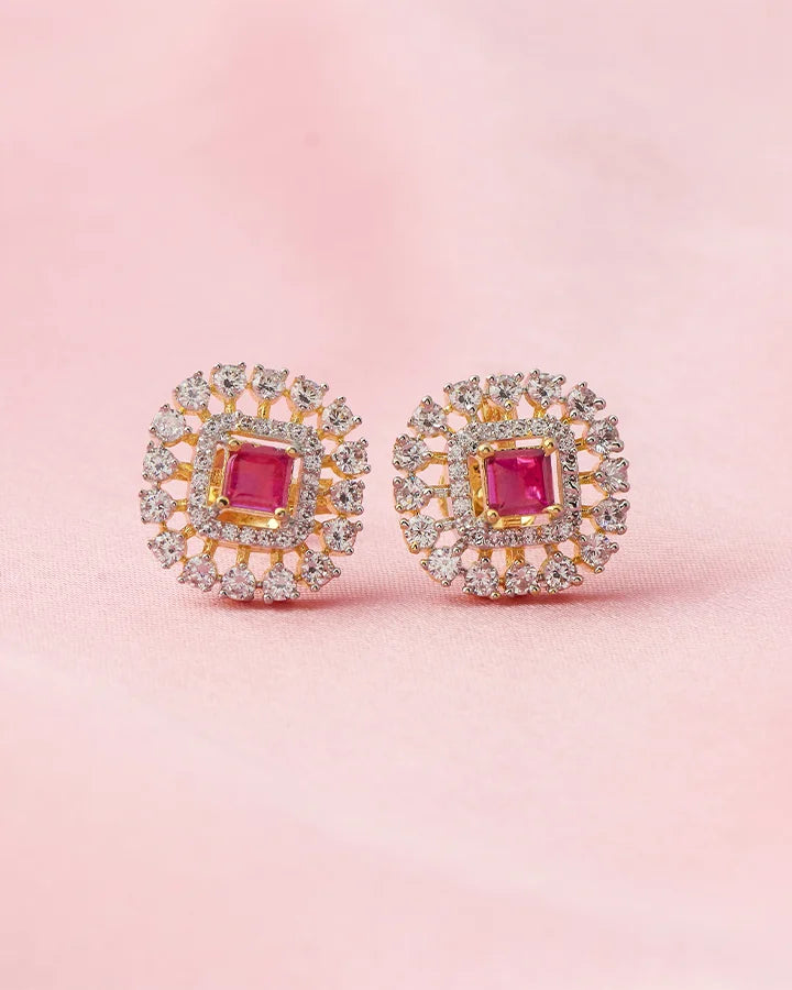 Ruby Square Lustre Tops in 92.5 Silver