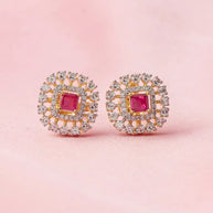 Ruby Square Lustre Tops in 92.5 Silver