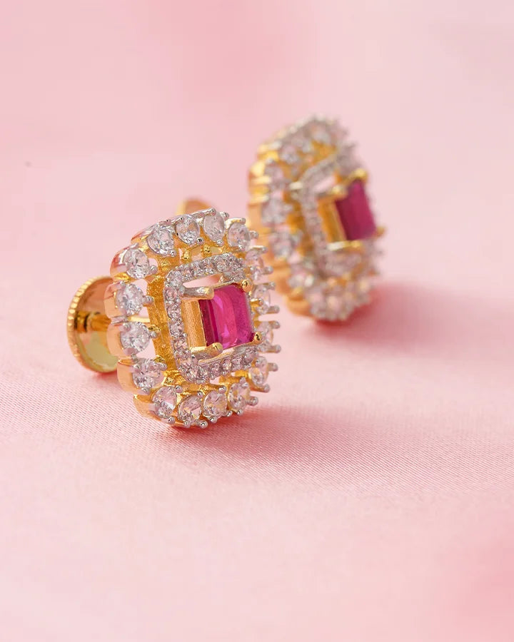 Ruby Square Lustre Tops in 92.5 Silver