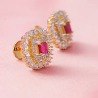 Ruby Square Lustre Tops in 92.5 Silver