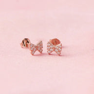 Rose Gold Blush Knot Studs in 92.5 Silver