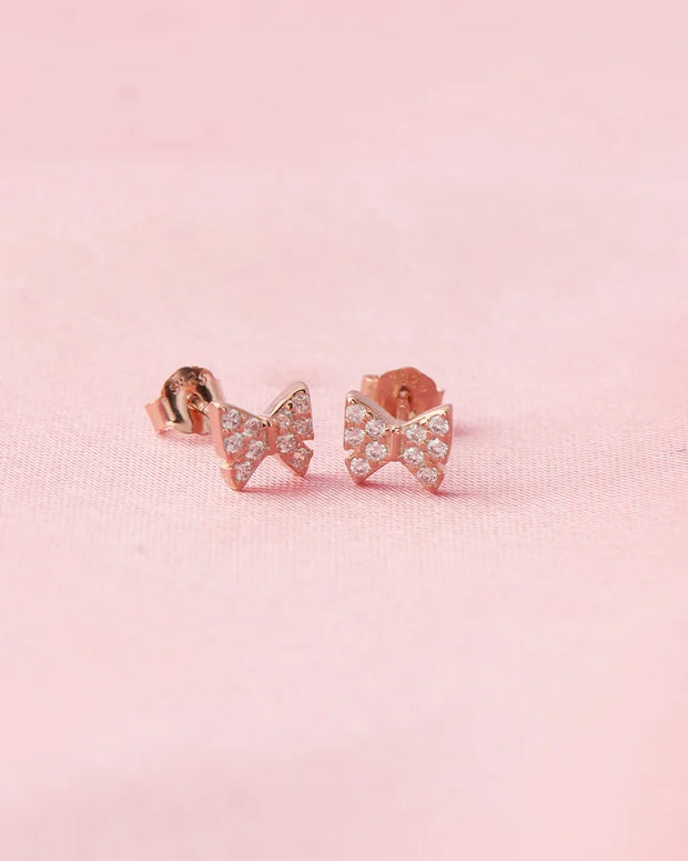 Rose Gold Blush Knot Studs in 92.5 Silver