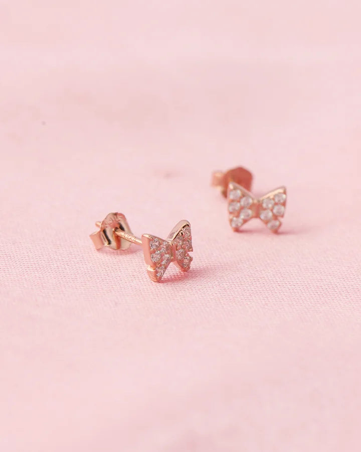 Rose Gold Blush Knot Studs in 92.5 Silver
