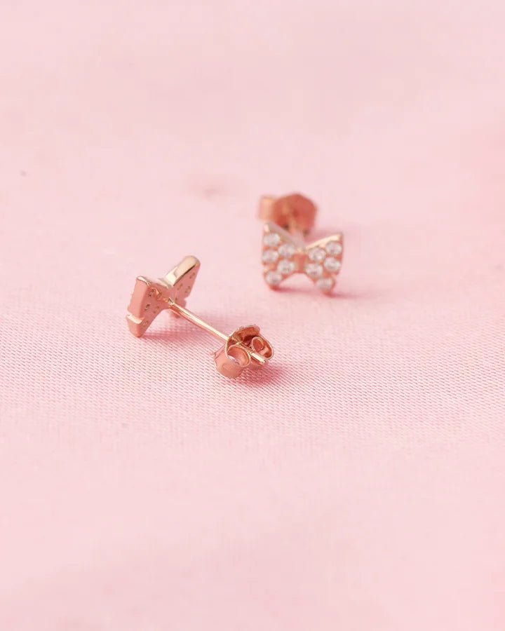 Rose Gold Blush Knot Studs in 92.5 Silver