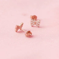 Rose Gold Blush Knot Studs in 92.5 Silver