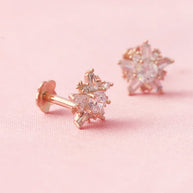 Rose Gold Starry Studs in 92.5 Silver