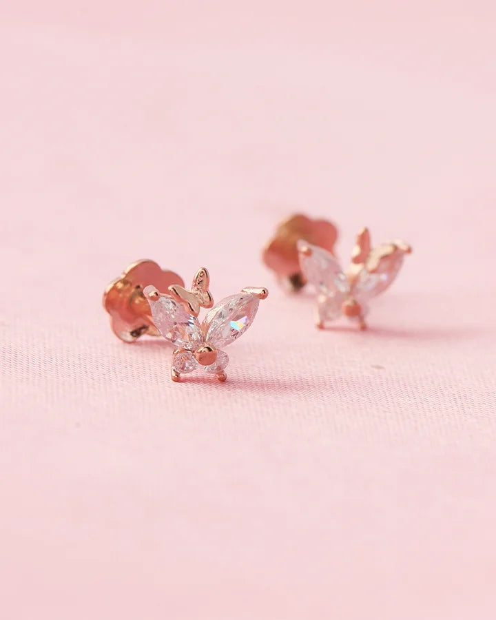 Butterfly Studs in 92.5 Silver