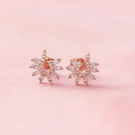 Curved Floral Studs  in 92.5 Silver