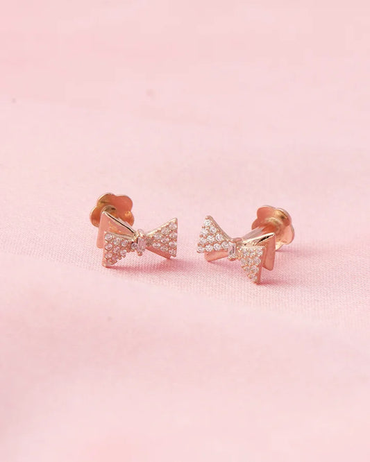 Double Bow Studs  in 92.5 Silver