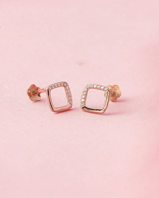 Halo Square Studs in 92.5 Silver