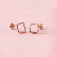 Halo Square Studs in 92.5 Silver
