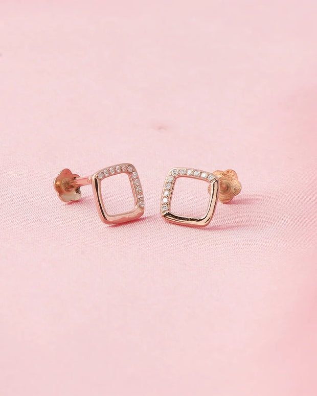 Halo Square Studs in 92.5 Silver