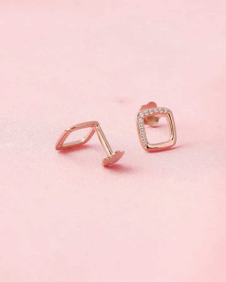 Halo Square Studs in 92.5 Silver