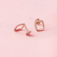 Halo Square Studs in 92.5 Silver