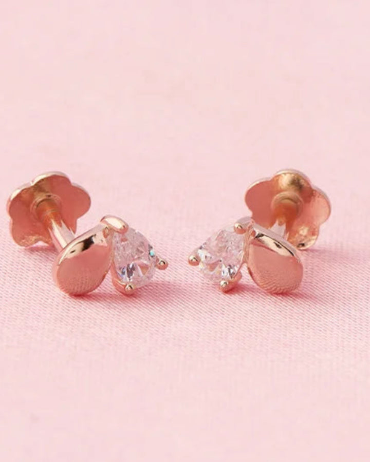Mini Heart Studs in 92.5 Silver