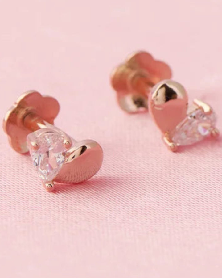 Mini Heart Studs in 92.5 Silver