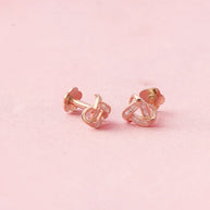 Triad Spark Rose Gold Studs in 92.5 Silver