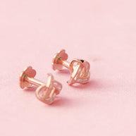 Triad Spark Rose Gold Studs in 92.5 Silver