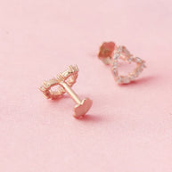 Eternal Heart Rose Gold Studs in 92.5 Silver