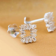 Radiant Square Rhodium Studs in 92.5 Silver