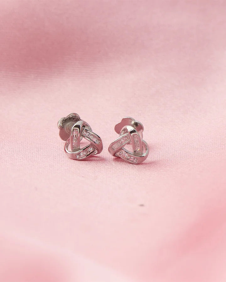 Triad Gleam Rhodium Studs in 92.5 Silver