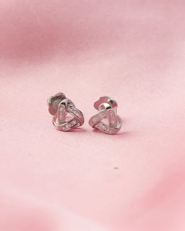 Triad Gleam Rhodium Studs in 92.5 Silver