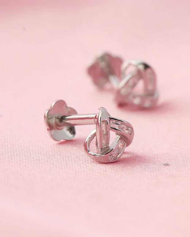 Triad Gleam Rhodium Studs in 92.5 Silver