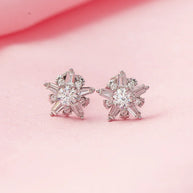 Celestial Star Rhodium Studs  in 92.5 Silver