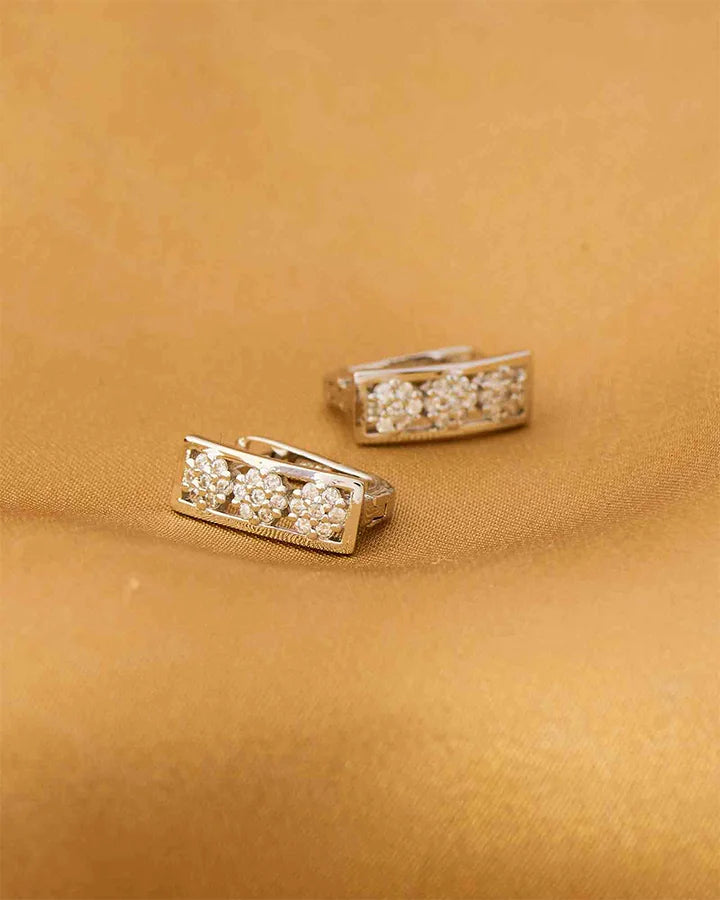 Dual Radiance Rhodium Studs  in 92.5 Silver