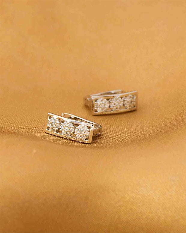 Dual Radiance Rhodium Studs  in 92.5 Silver