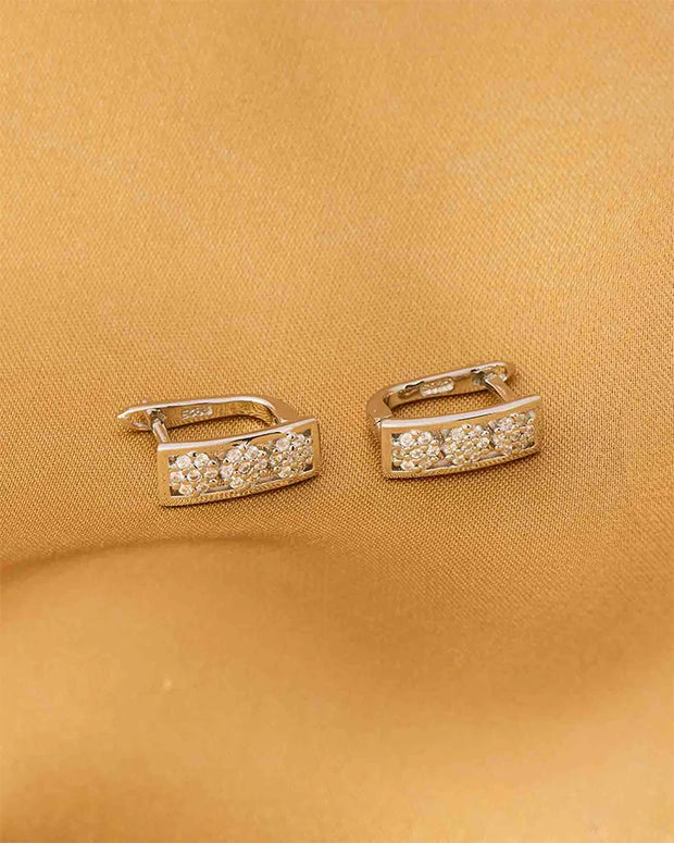 Dual Radiance Rhodium Studs  in 92.5 Silver