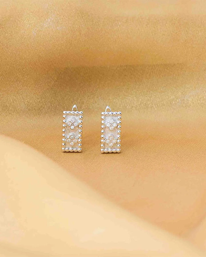 Grace Halo Rhodium Studs in 92.5 Silver