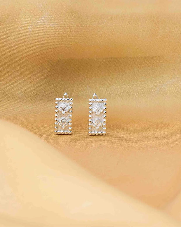 Grace Halo Rhodium Studs in 92.5 Silver