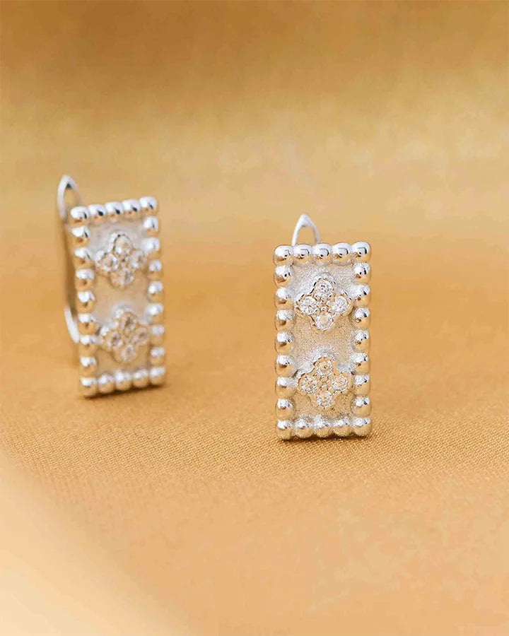 Grace Halo Rhodium Studs in 92.5 Silver