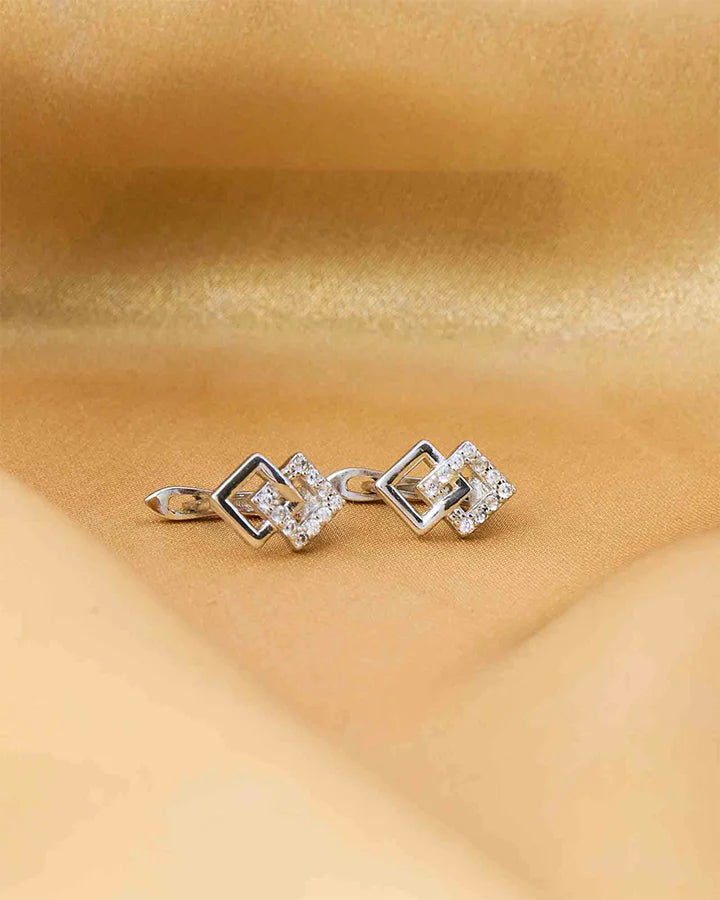 Lustre Gem Rhodium Studs in 92.5 Silver