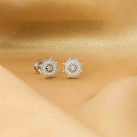 Circular Rhodium Studs  in 92.5 Silver