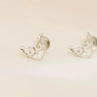 Mystic Mask Rhodium Studs in 92.5 Silver