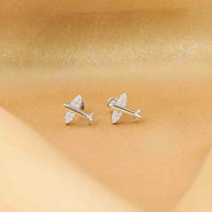 Airplane Rhodium Studs in 92.5 Silver
