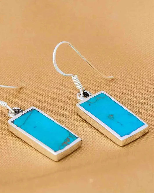 Rectangular Rhodium earring in 92.5 Silver