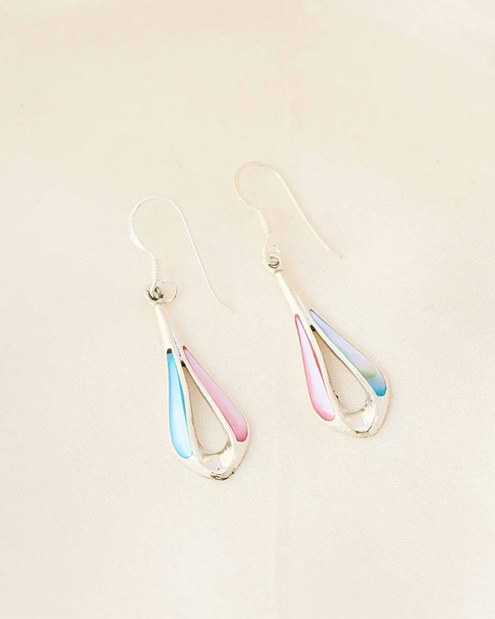Multi color Rhodium earrings in 92.5 Silver